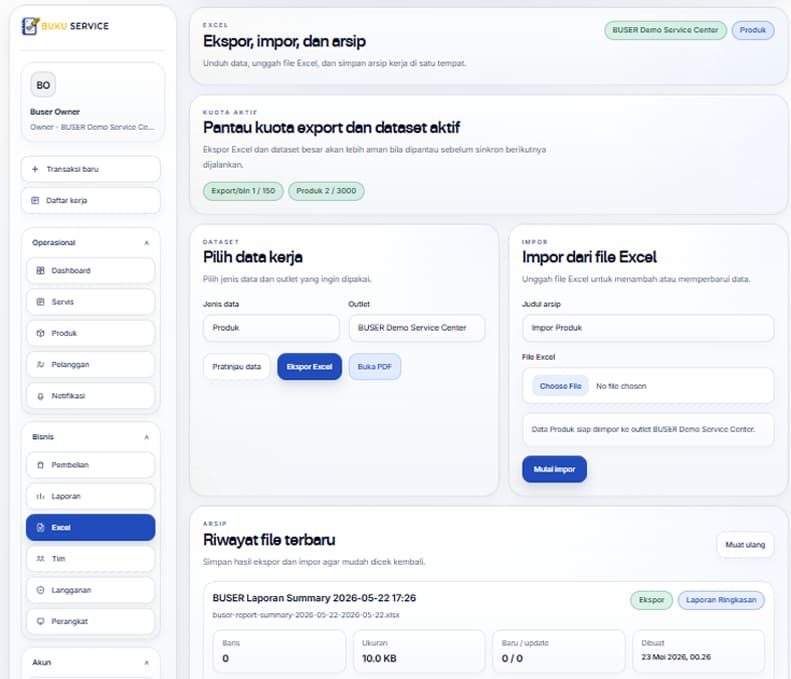 Preview Buser di web